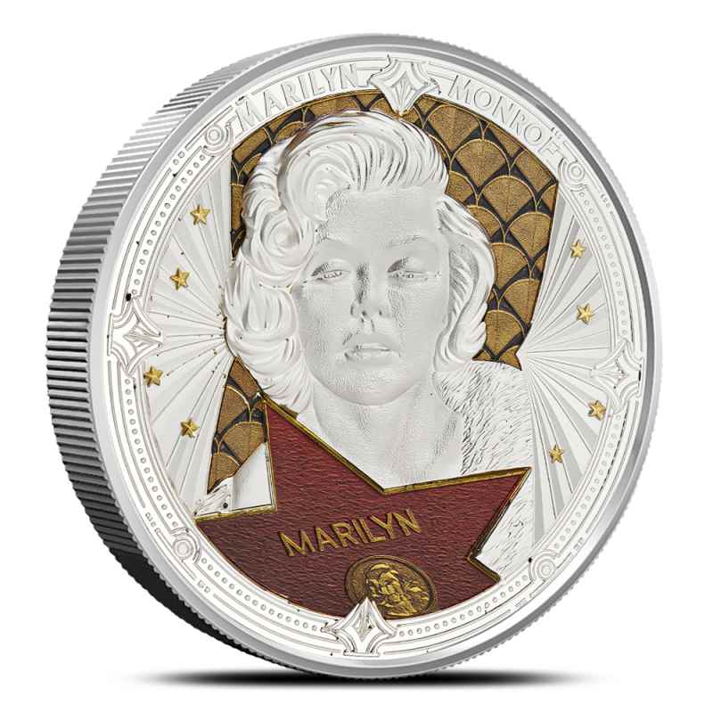 2026 2 oz Proof Colorized Pitcairn Islands Marilyn Monroe Silver