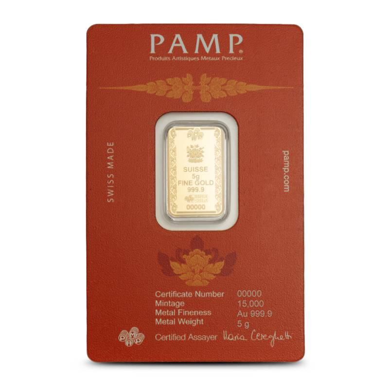 5 Gram PAMP Suisse Buddha Gold Bar (New w/ Assay) l JM Bullion™