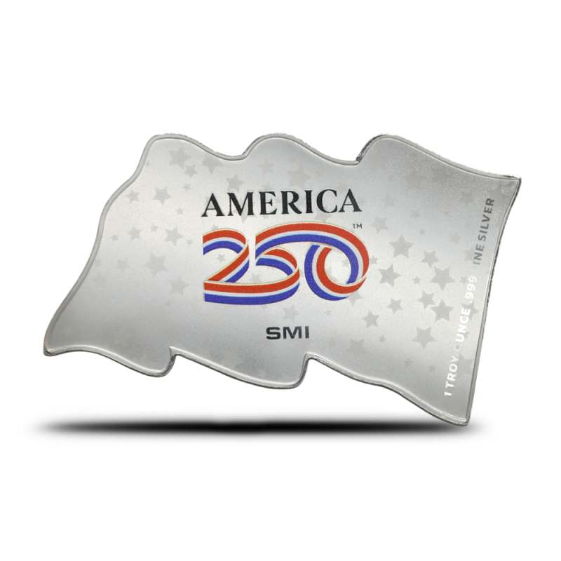 1 oz Sunshine American Flag Silver Bar (Colorized America250