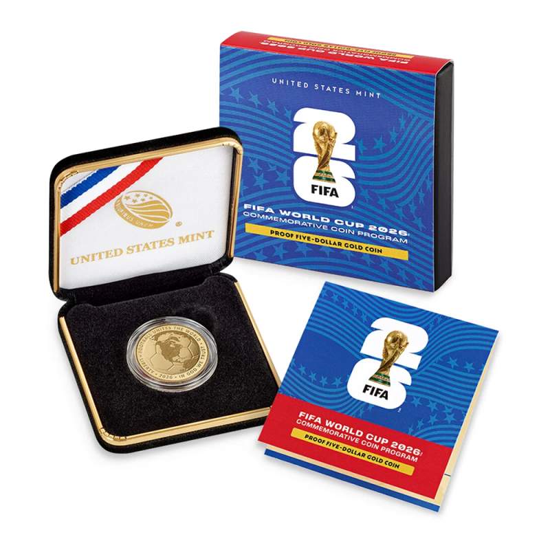 2026-W $5 Proof American FIFA World Cup Gold Coin (Box + CoA) l JM