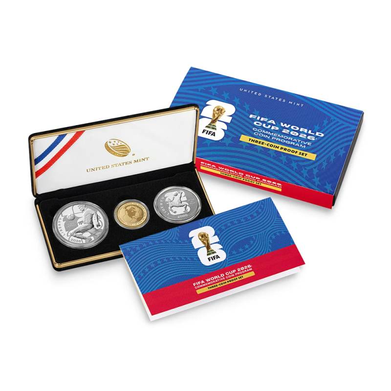 2026 Proof American FIFA World Cup 3-Coin Sets (Box + CoA) l JM