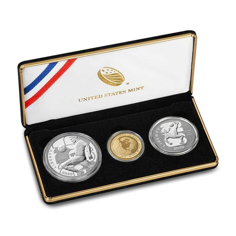 2026 Proof American FIFA World Cup 3-Coin Sets (Box + CoA) l JM