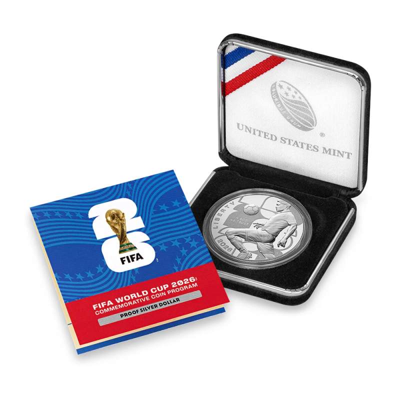 2026-P $1 Proof American FIFA World Cup Silver Dollar (Box + CoA