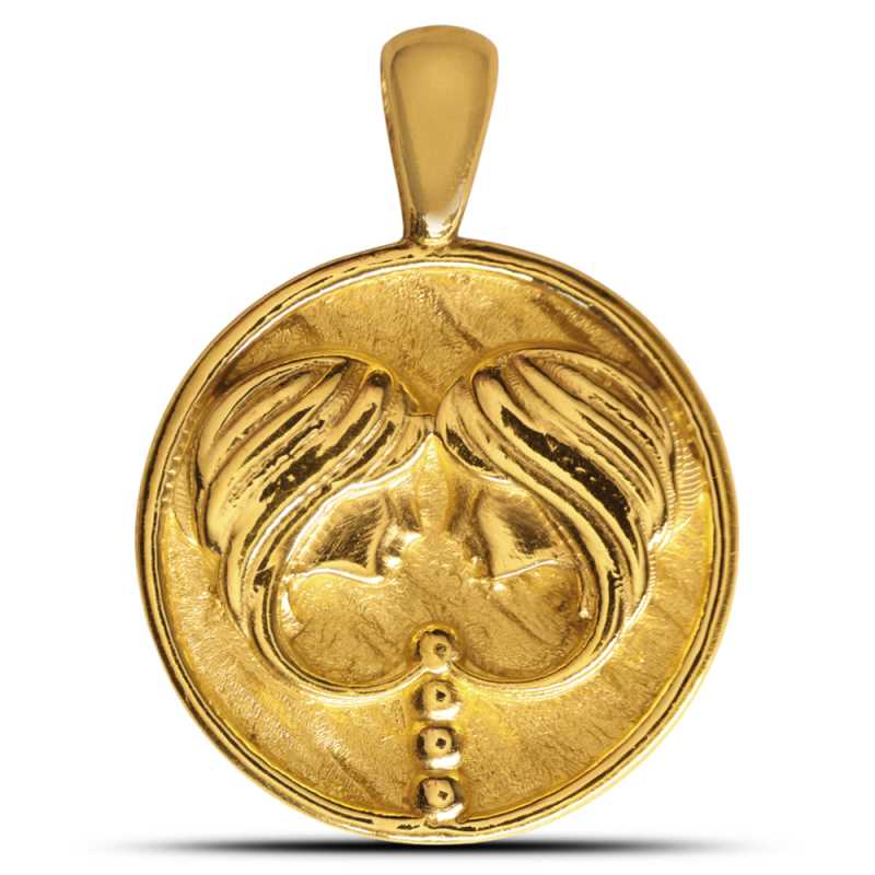 【ドバイ】 24K ゴールド フォイル　星座 双子座/Gemini Nebü 16.8g 24Kt Gold Zodiac Gemini Pendant l JM Bullion™