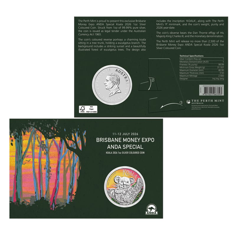 2026 1 oz Colorized Australian Silver Koala Coin (In Card) l JM