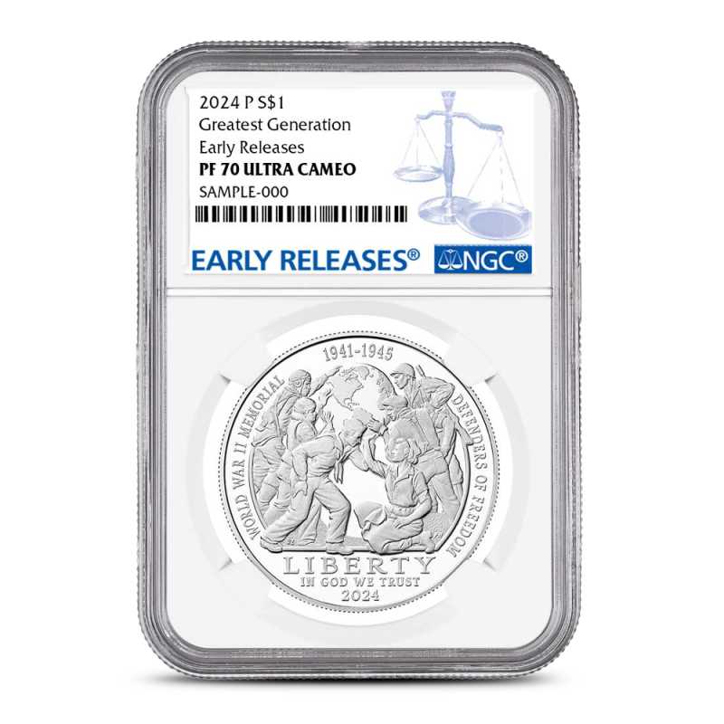 2024-P Proof Greatest Generation Commemorative Silver Dollar Coin