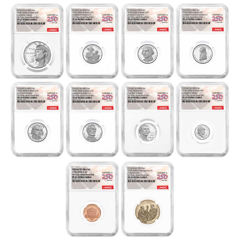 2026-S US Mint Silver Proof Set NGC PF70 (America250 Label) l JM