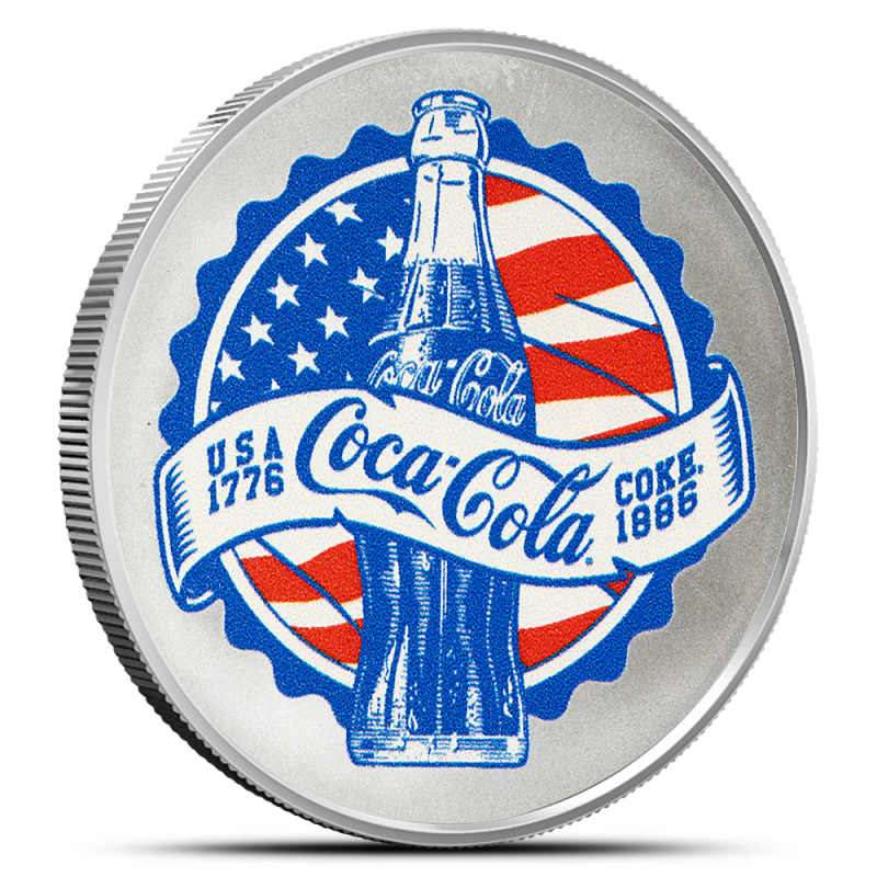 1 oz Colorized Silver Coca-Cola USA Round (Proof-Like) l JM Bullion™