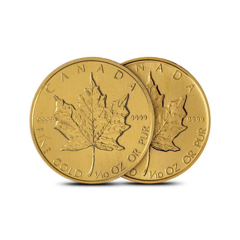 カナダ 1/10on 1/10 oz Canadian Gold Maple Leaf Coin (Random Year) l JM Bullion