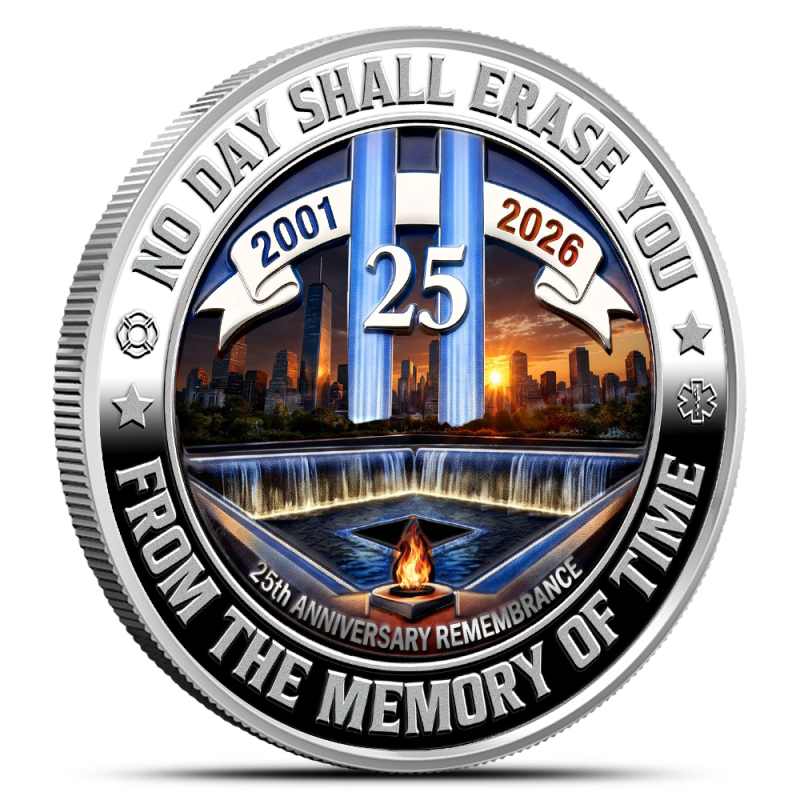1 oz Colorized 9/11 25th Anniversary Remembrance Silver Round l JM