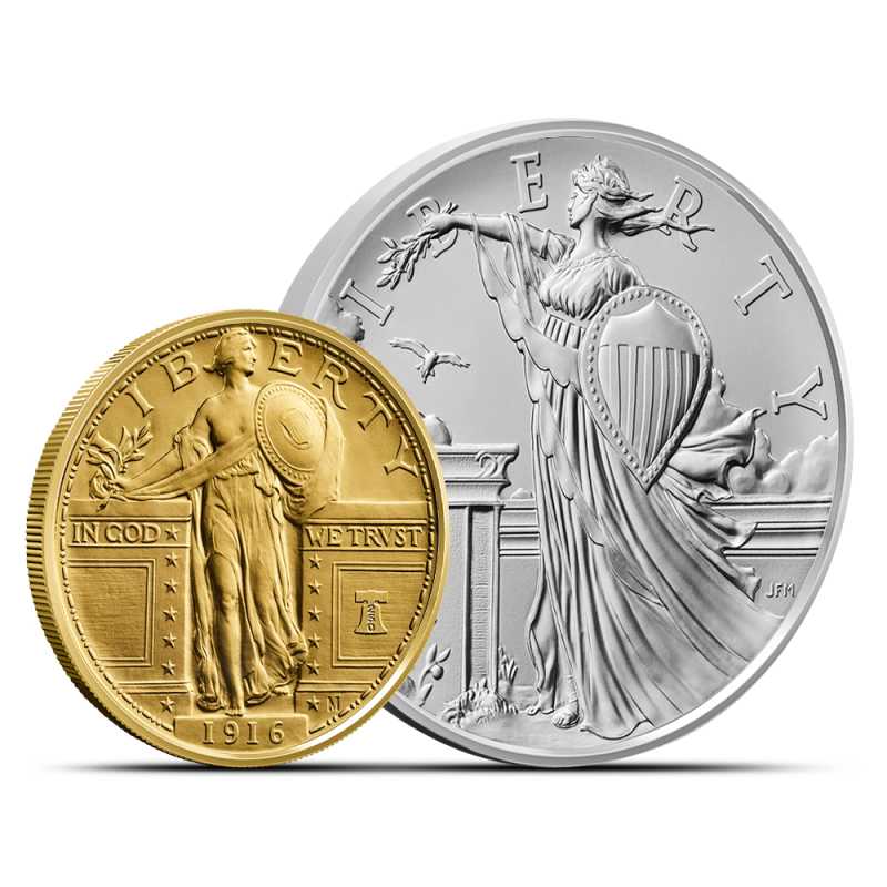 米国 Liberty 記念 2026 Best of the Mint 1916 Standing Liberty Quarter Coin and Medal