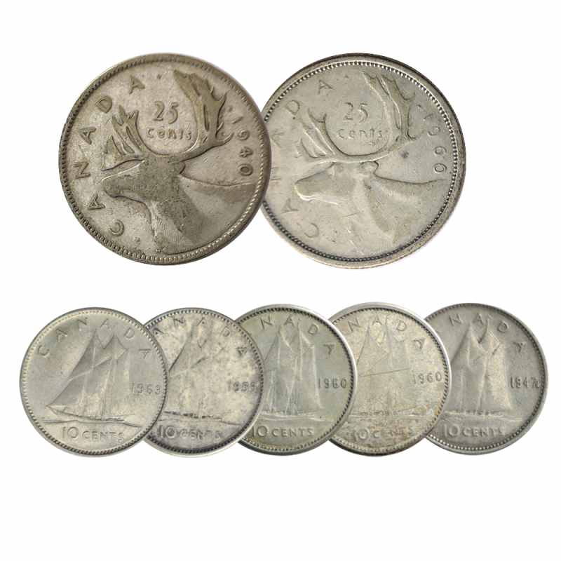 80% Canadian Silver Coins ($1 FV, Pre-67, Circulated) l JM Bullion™