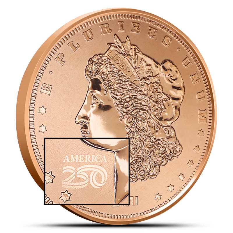 1 oz Reverse Proof Sunshine Morgan Copper Round America250 Privy l