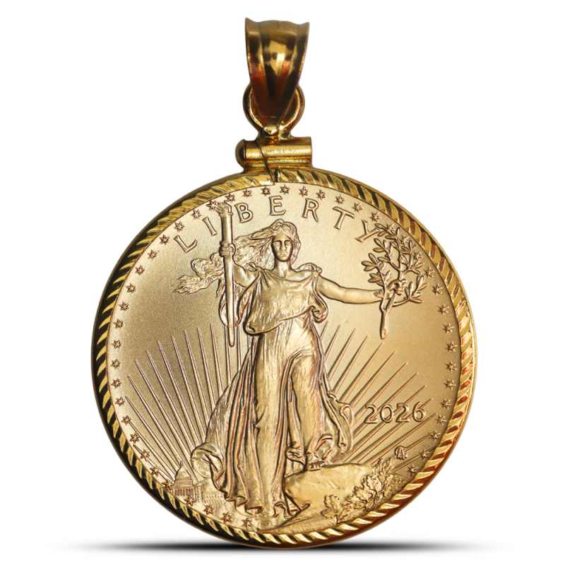 2026 1/2 oz American Gold Eagle Coin (BU, in Bezel) l JM Bullion™