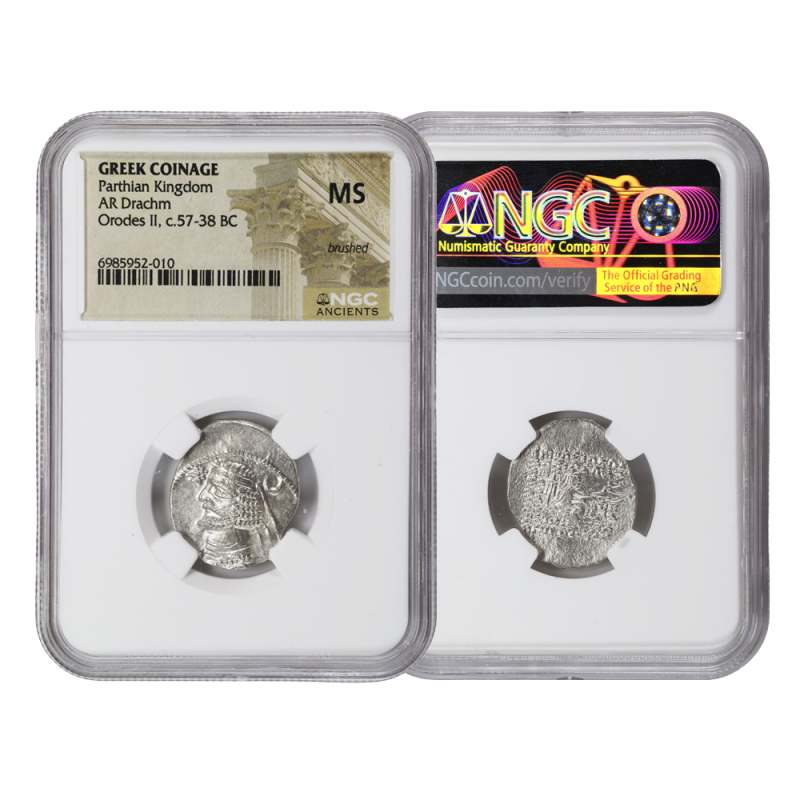 Greek Empires Parthian Kingdom AR Drachm NGC MS l JM Bullion™