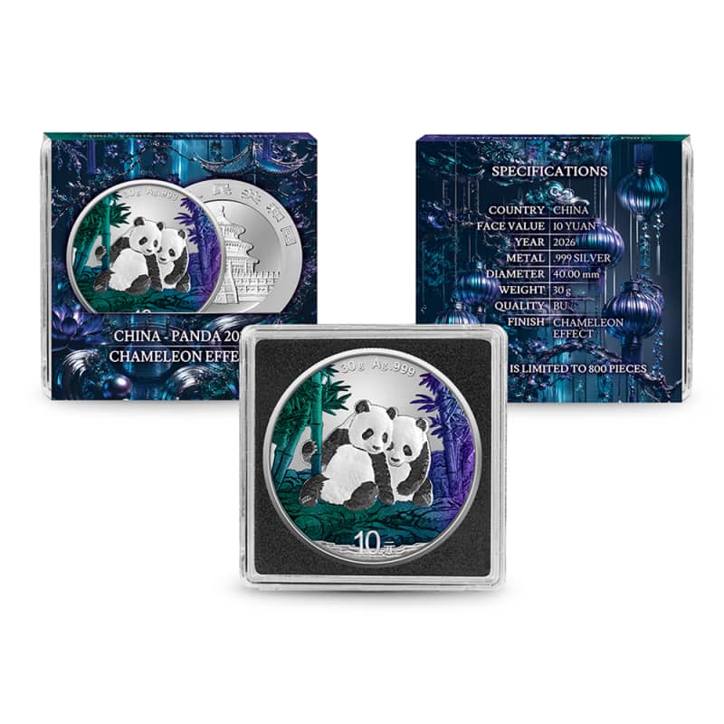 2026 30 Gram Colorized Chinese Silver Panda Coin (In Capsule