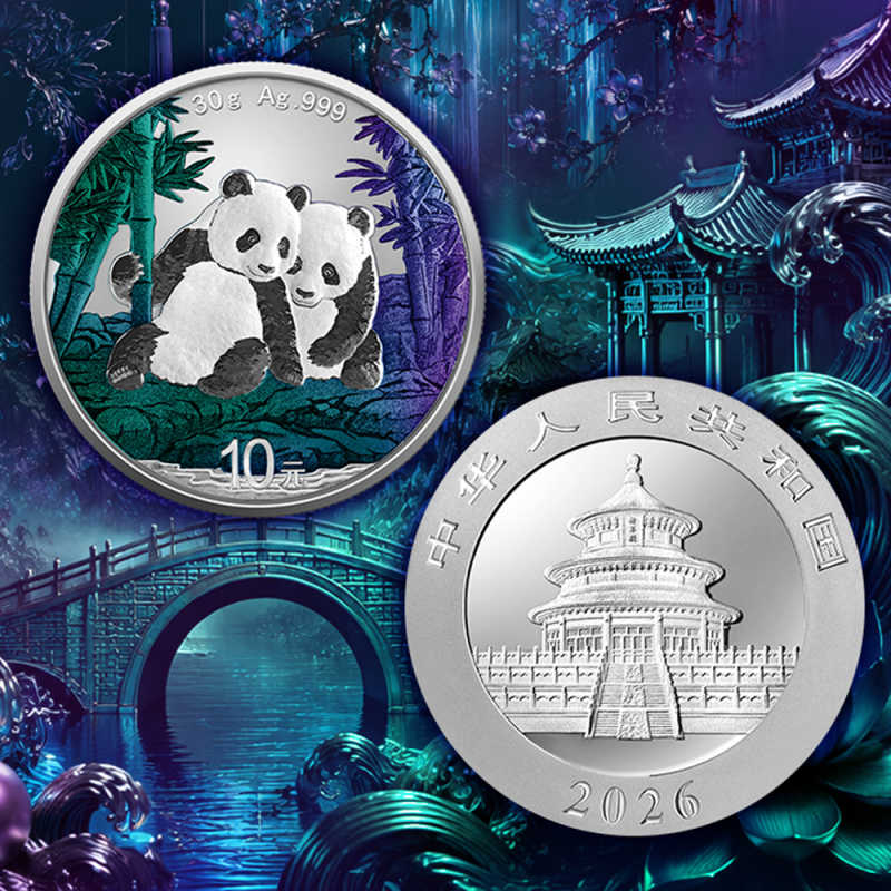 2026 30 Gram Colorized Chinese Silver Panda Coin (In Capsule