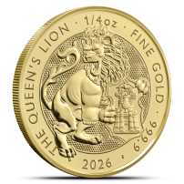 2026 1/4 oz British Gold Tudor Beasts Queen's Lion Coin (BU)