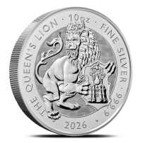 2026 10 oz British Silver Tudor Beasts Queen's Lion Coin (BU)
