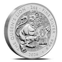 2026 2 oz British Silver Tudor Beasts Queen's Lion Tube (10 Coins, BU)