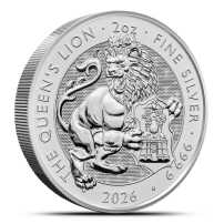 2026 2 oz British Silver Tudor Beasts Queen's Lion Coin (BU)