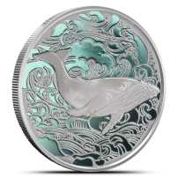 2025 1 oz Colorized Proof Pitcairn Islands Silver Ocean Wonders Whale Coin (Box + CoA)