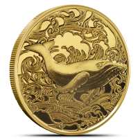 2025 1/2 Gram Pitcairn Islands Gold Ocean Wonders Whale Coin (BU)