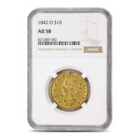 1842-O Pre-33 $10 Liberty Gold Eagle Coin NGC AU58