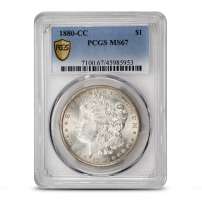 1880-CC Morgan Silver Dollar Coin PCGS MS67