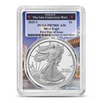 2025-S 1 oz Proof American Silver Eagle Coin PCGS PR70 DCAM FDOI (Bridge Label)