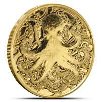 2025 1/2 Gram Pitcairn Islands Gold Ocean Wonders Octopus Coin (BU)