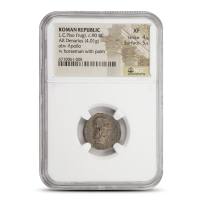 Roman Republic L.C.Piso Frugi, c.90 BC AR Denarius NGC XF