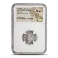 Parthian Kingdom Mithradates III,c87-80 BC AR Drachm NGC Ch AU