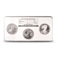 2006 1 oz American Silver Eagle 20th Anniversary 3-Coin Set NGC PF/MS69 (Varied Label, Full Slab)