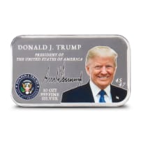 10 oz Colorized Donald J Trump Big Beautiful Silver Bar (New)