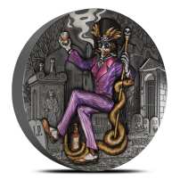 2025 2 oz Antique Colorized Cameroon Silver Baron Samedi Coin