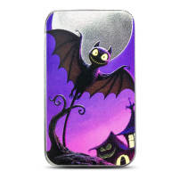 1 oz Colorized Scottsdale Halloween Horrors Spooky Bat Silver Bar (New)