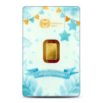 1 Gram Germania Mint Newborn Boy Gold Bar (New w/ Assay)