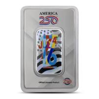 1 oz Colorized Sunshine America250 July 4 1776 Silver Bar (New, In Card)