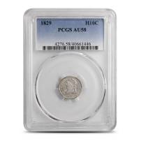 1829 Capped Bust Dime PCGS AU58