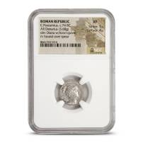 Roman Republic C.Postumius, c.74 BC AR Denarius NGC XF