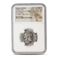 Sicily, Catana c.450-415 BC AR Tetradrachm NGC Ch VF