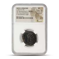Sicily, Syracuse c.344-317 BC AE Hemidrachm NGC XF