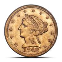 Pre-33 $2.50 Liberty Gold Quarter Eagle Coin (AU)