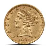 Pre-33 $5 Liberty Gold Half Eagle Coin (AU)