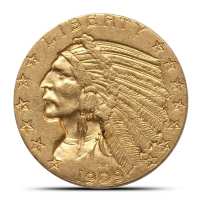 Pre-33 $5 Indian Gold Half Eagle Coin (AU)