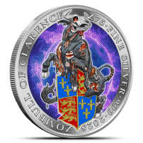 1 oz Colorized Zombucks World Zombull Silver Round (New)