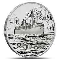 1 oz S.S. Tilawa Shipwreck Silver Voyage Round (New)