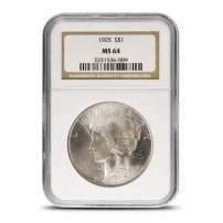 1925 Peace Silver Dollar Coin NGC MS64
