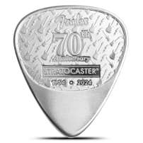 10 Gram PAMP Suisse Sterling Silver 70th Anniversary Fender Stratocaster Guitar Pick (New)